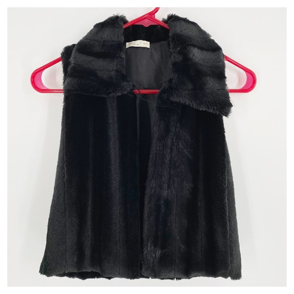 Pinc Premium Girls Black Faux Fur Vest Size S/7